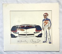 Vintage Speed Racer cel 13" x 15 1/2”