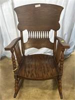 Tiger Oak Spindle back rocking chair