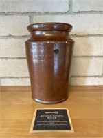 Lidless Brown Pottery Canister