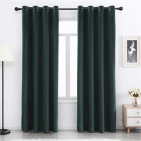 Green Velvet Blackout Curtains 108 inches Long Lig