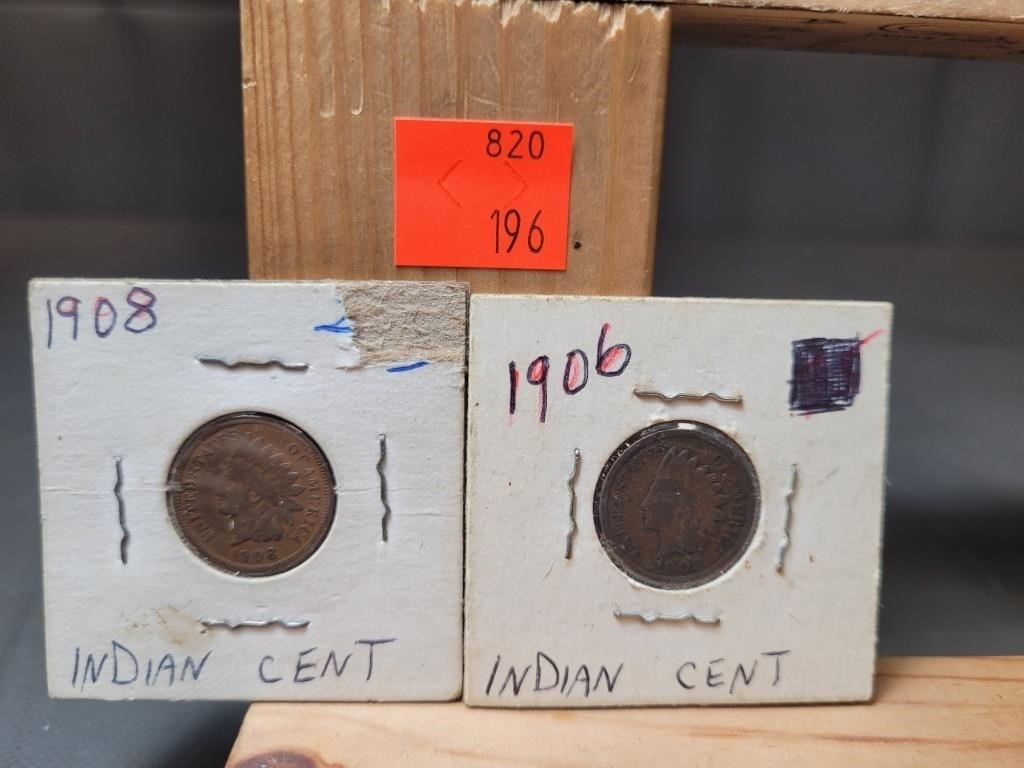Pair Of 1908 & 1906 Indian Cents