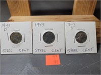 Set Of 3 1943 Steel Cents