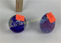 Art Glass Paperweights (2) included featuring