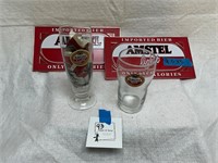Amstel Light Pint and 1/2 Pint Glasses and Signs