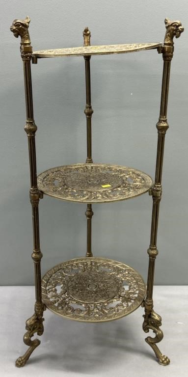 3 Tiered Brass Side Table