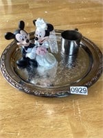 Oneida tray, cup & Micky & Minnie wedding decor