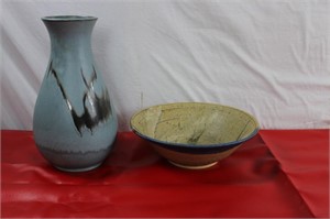 BMP Pottery Vase & Bowl