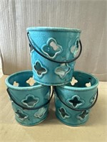 Turquoise Ceramic Candle Holder