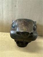 Wood Jaguar Head Sculpture