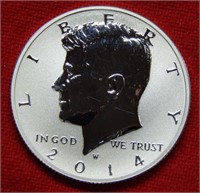 2014 W Kennedy Silver Half Dollar Reverse Proof
