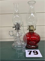 Red Oil Lamp and Finger Oil Lamp