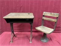 Early 1900s Child’s School Desk with Chair