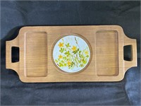 VTG Cheese/Vwggie Tray w/ Trivet - Note