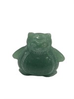 Natural Carved Green Aventurine Snorlax Pokemon