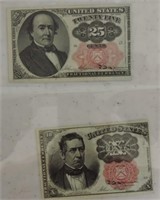 Ten cent and twenty five cent fractional notes