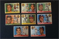 8 different 1955 Topps Milwaukee Braves
