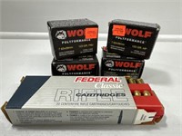 Wolf 39mm (4) Boxes, Federal 39mm (1) box