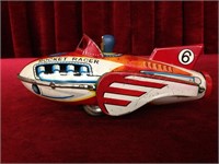 Vintage Tin Rocket Racer Toy