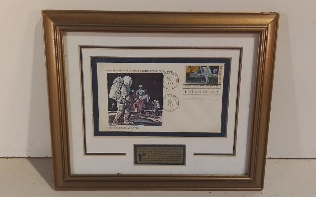 1969 NASA First Day Cover & Stamp Framed