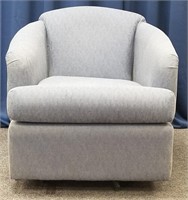 Small Swivel Blue Parlor Chair