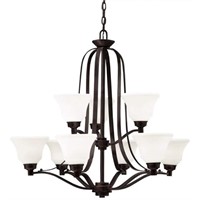 New Transitional Eight Light Chandelier-Satin