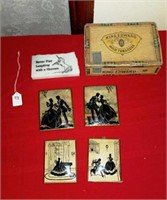 Silhouette Pictures, Marble Sign, Cigar Box