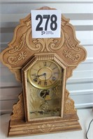 Vintage Key Wound Wooden Clock with Pendulum