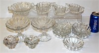 Large Set of Matching Vintage Clear Glassware
