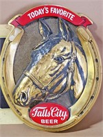 FALLS CITY BEER HORSE, HENNESSY AD SIGNS / NO SHIP