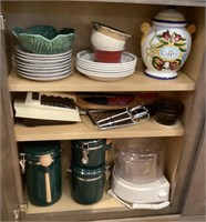 Contents of cabinet in island