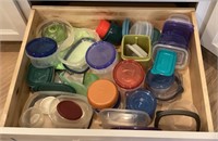 Drawer of food storage containers