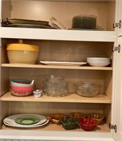 Contents of two kitchen cabinets