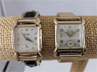 (2) Benrus Mens Square Wrist Watches