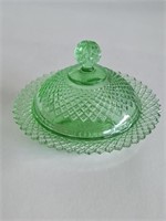 VTG ANCHOR HOCKING MISS AMERICA BUTTER DISH WITH