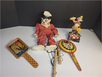 Vintage clown lot Curtis crafts marionette, n