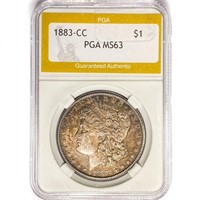 1883-CC Morgan Silver Dollar PGA MS63