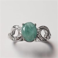 $300 Silver Emerald(2.6ct) Ring