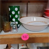 CABINET SHELF OF ASSORTED DISHES