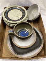 Box of pottery dishes