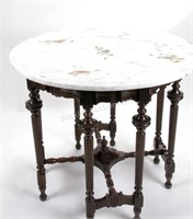 Marble Top Table with Bird Inlay