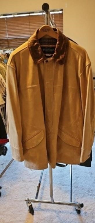 Genuine leather brown  overland jacket size large