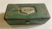 Vintage Victor green metal tackle box