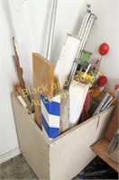 Wooden bin and contents