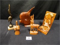 Wood Items-(4); Ceramic Bookend;