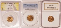 Certified Mint State Lincoln Cent Trio