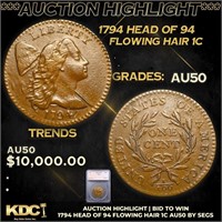 ***Auction Highlight*** 1794 Head Of 94 Flowing Ha