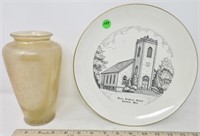 Cedar Point vase & Castalia church plate