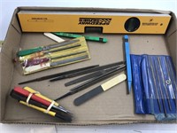 MISCELLANEOUS TOOLS - NEEDLE FILES, LEVEL,