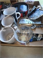LOT VARIOUS ELVIS ITEMS- CUPS WATCH & OTHER PCS.