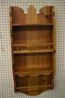 PINE SHELF - 3 TIER NIK NAK WITH WITH TOWEL BAR